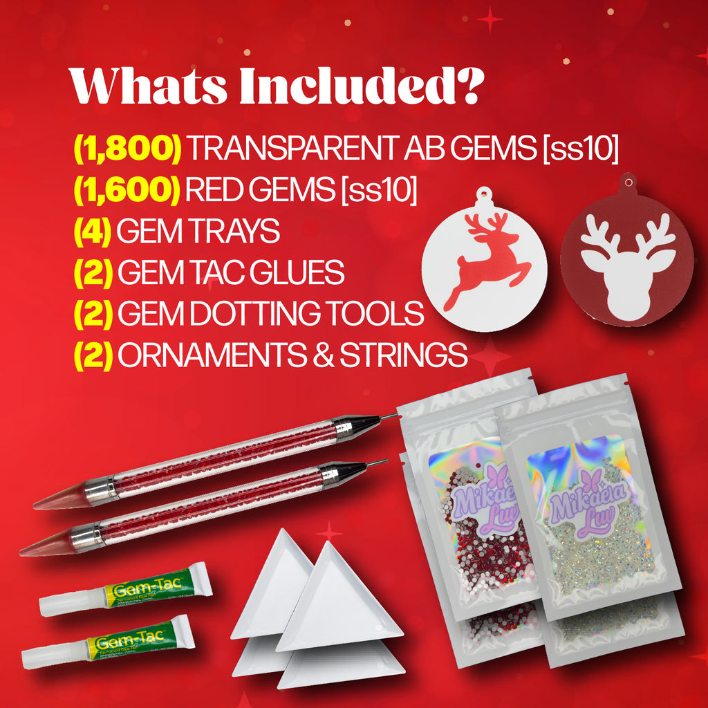 Double Reindeer Ornament Bedazzling Kit