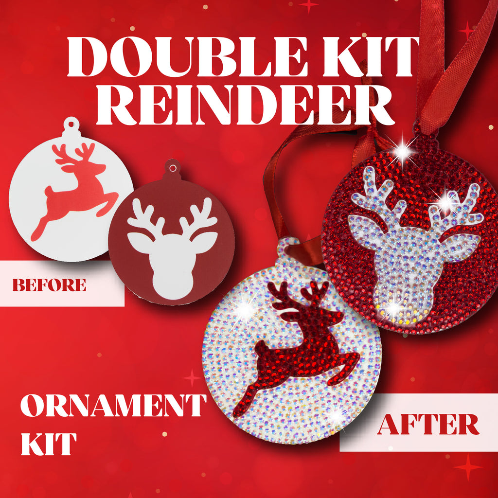 Double Reindeer Ornament Bedazzling Kit