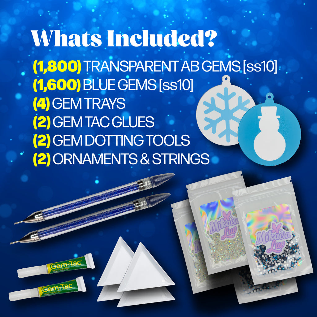 Double Snow Ornament Bedazzling Kit