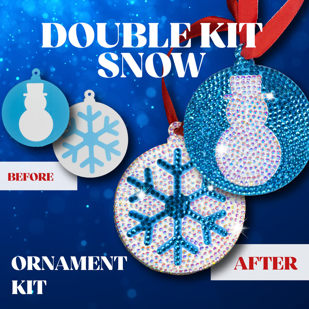 Double Snow Ornament Bedazzling Kit