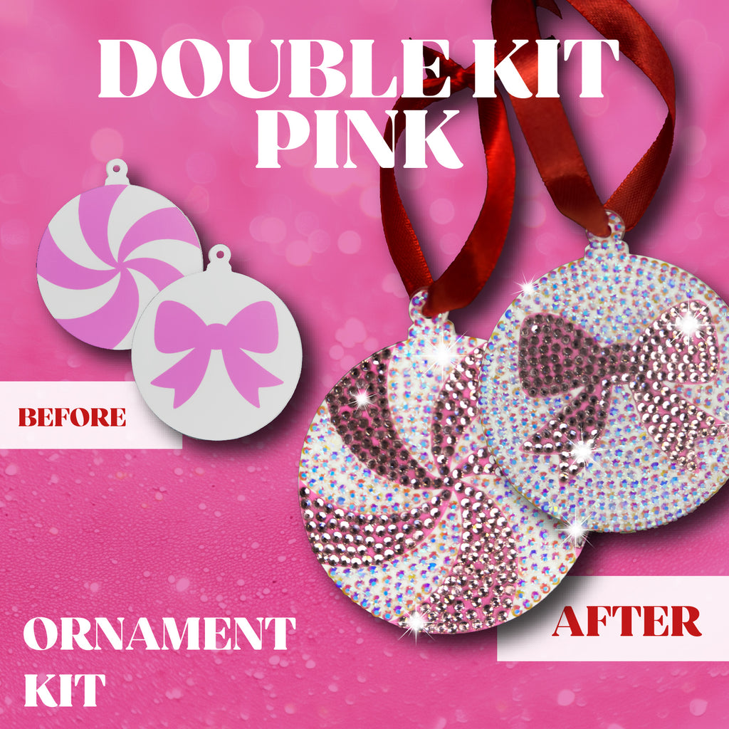 Double Pink Ornament Bedazzling Kit