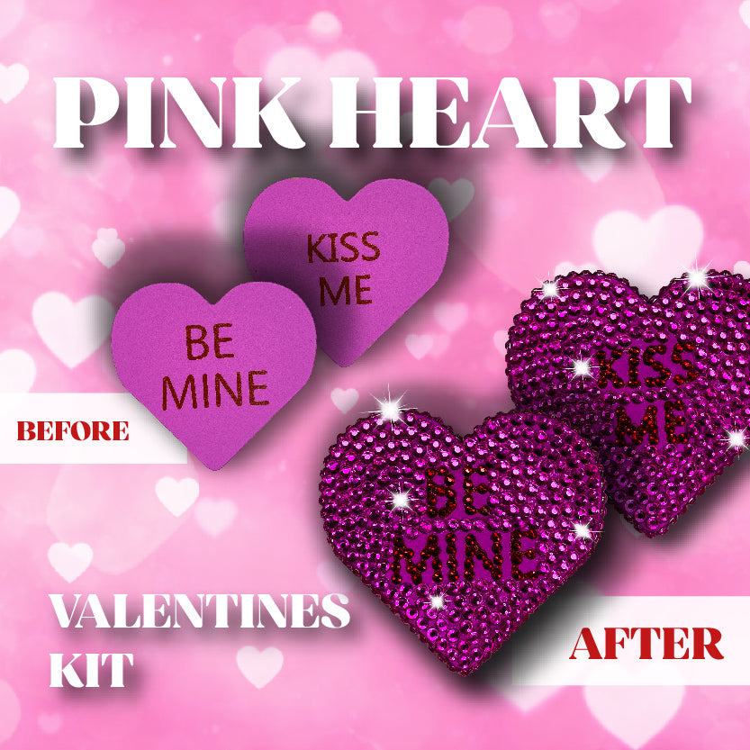 Pink Heart Bedazzling Kit