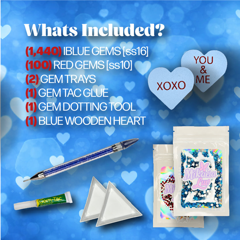 Blue Heart Bedazzling Kit