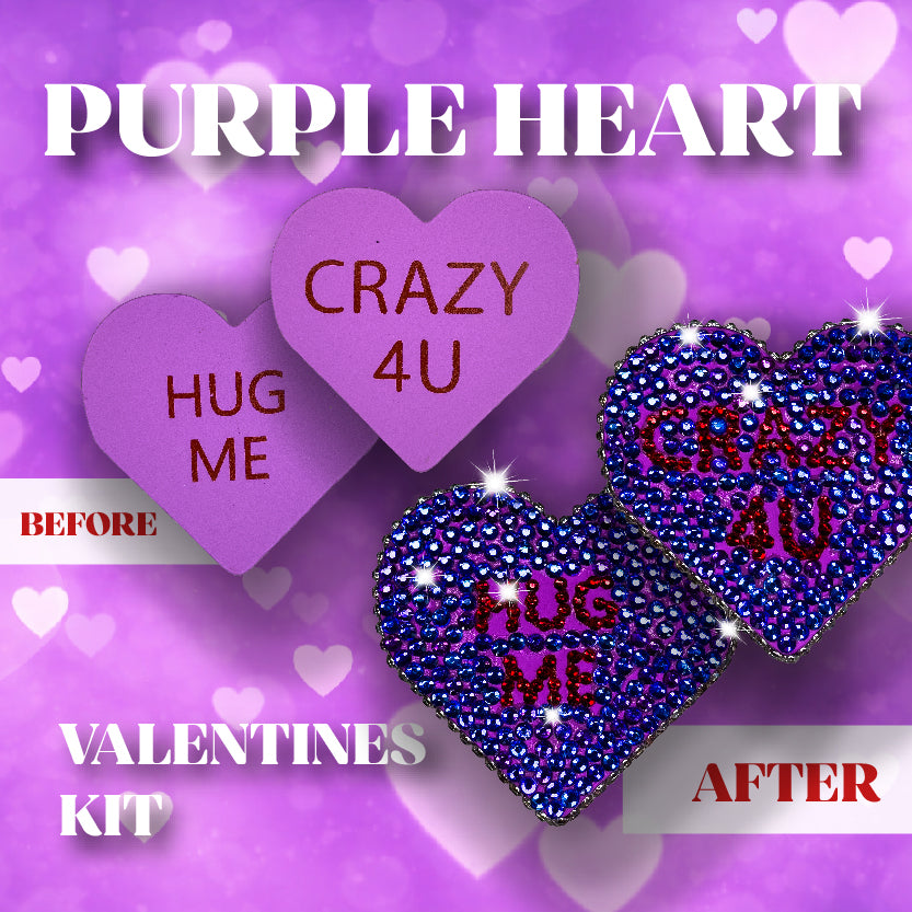 Purple Heart Bedazzling Kit