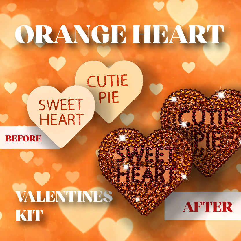 Orange Heart Bedazzling Kit