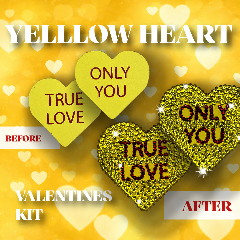 Yellow Heart Bedazzling Kit