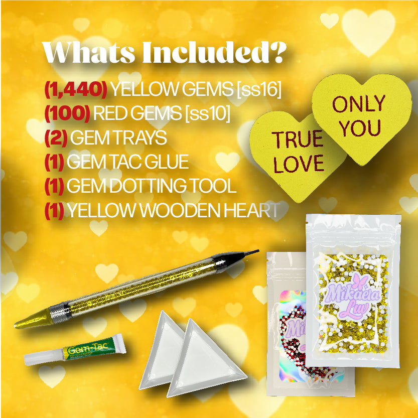 Yellow Heart Bedazzling Kit