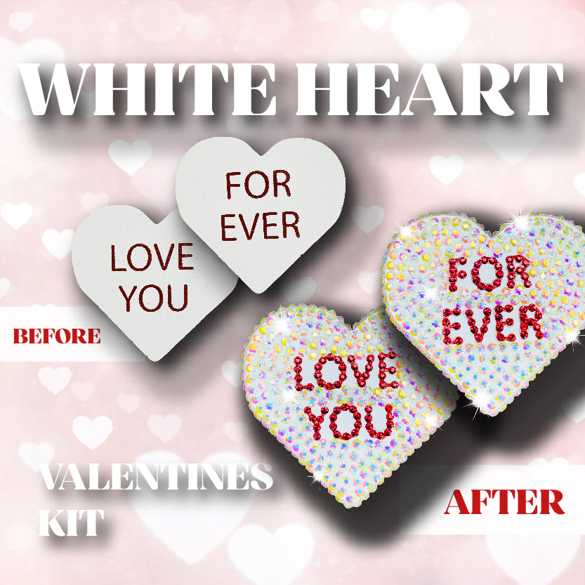 White Heart Bedazzling Kit