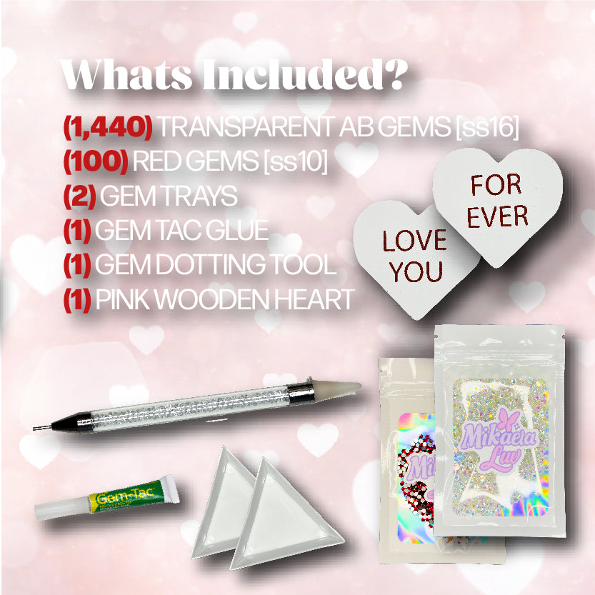 White Heart Bedazzling Kit
