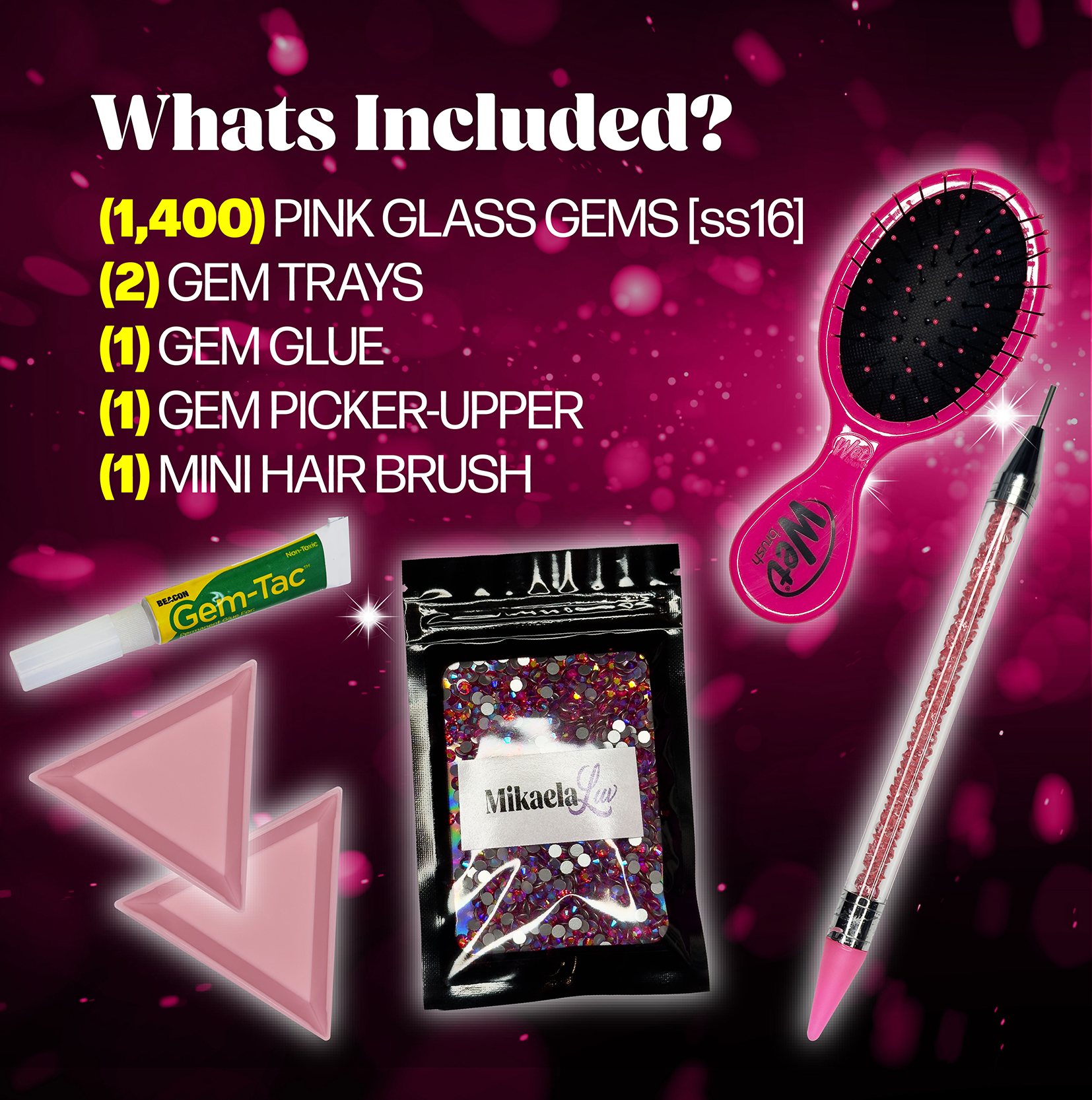 Mini Hairbrush Bedazzling Kit