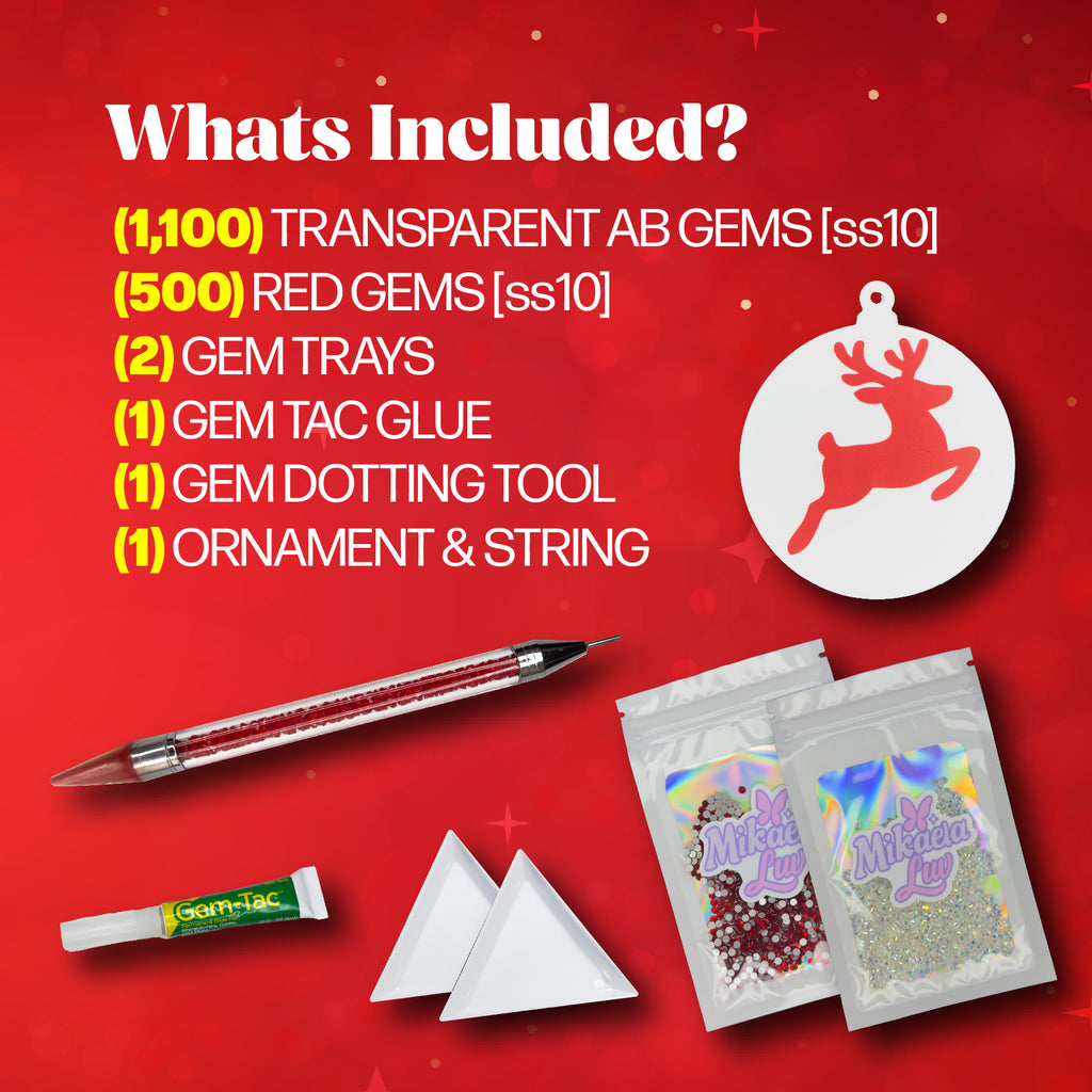 Flying Reindeer Ornament Bedazzling Kit