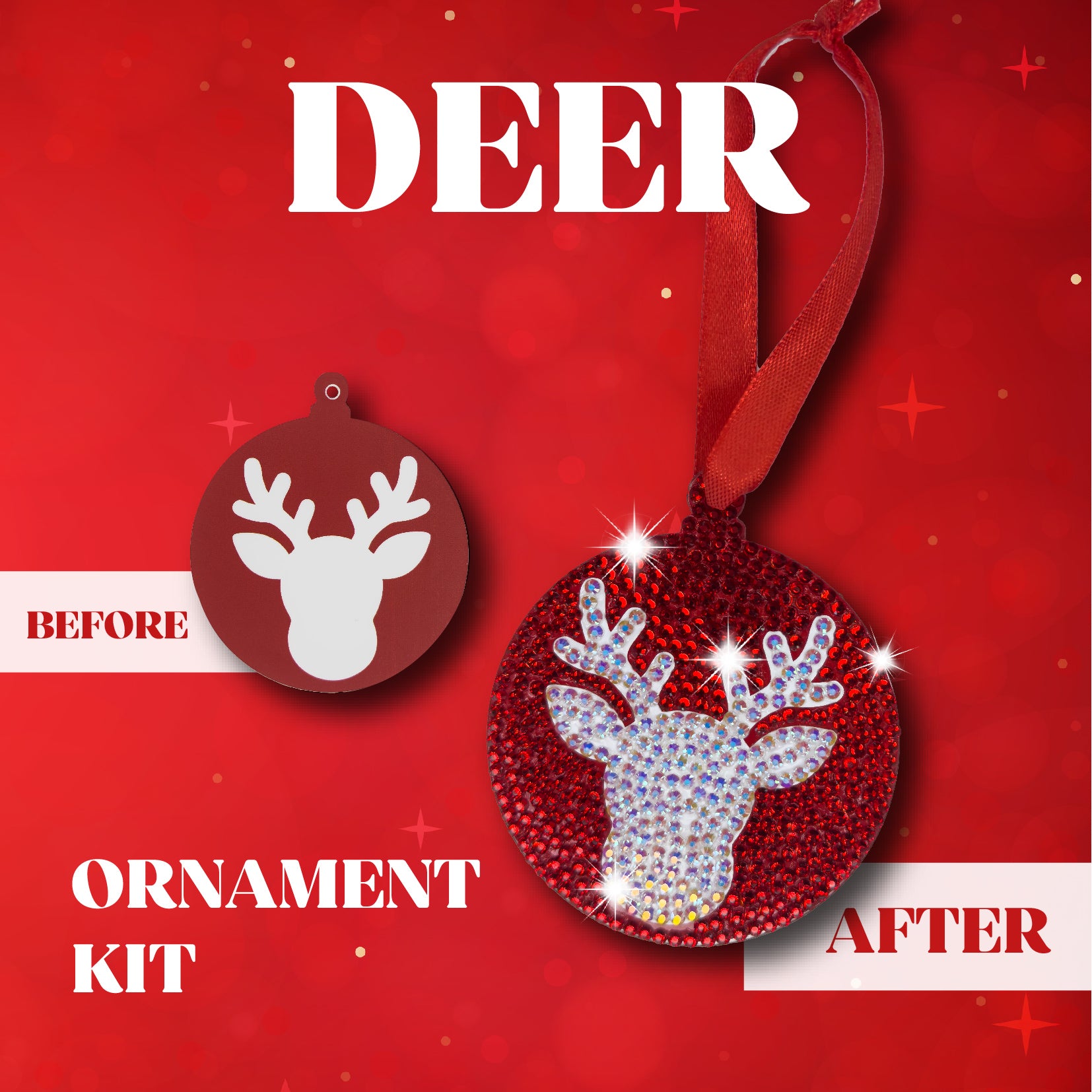 Reindeer Ornament Bedazzling Kit