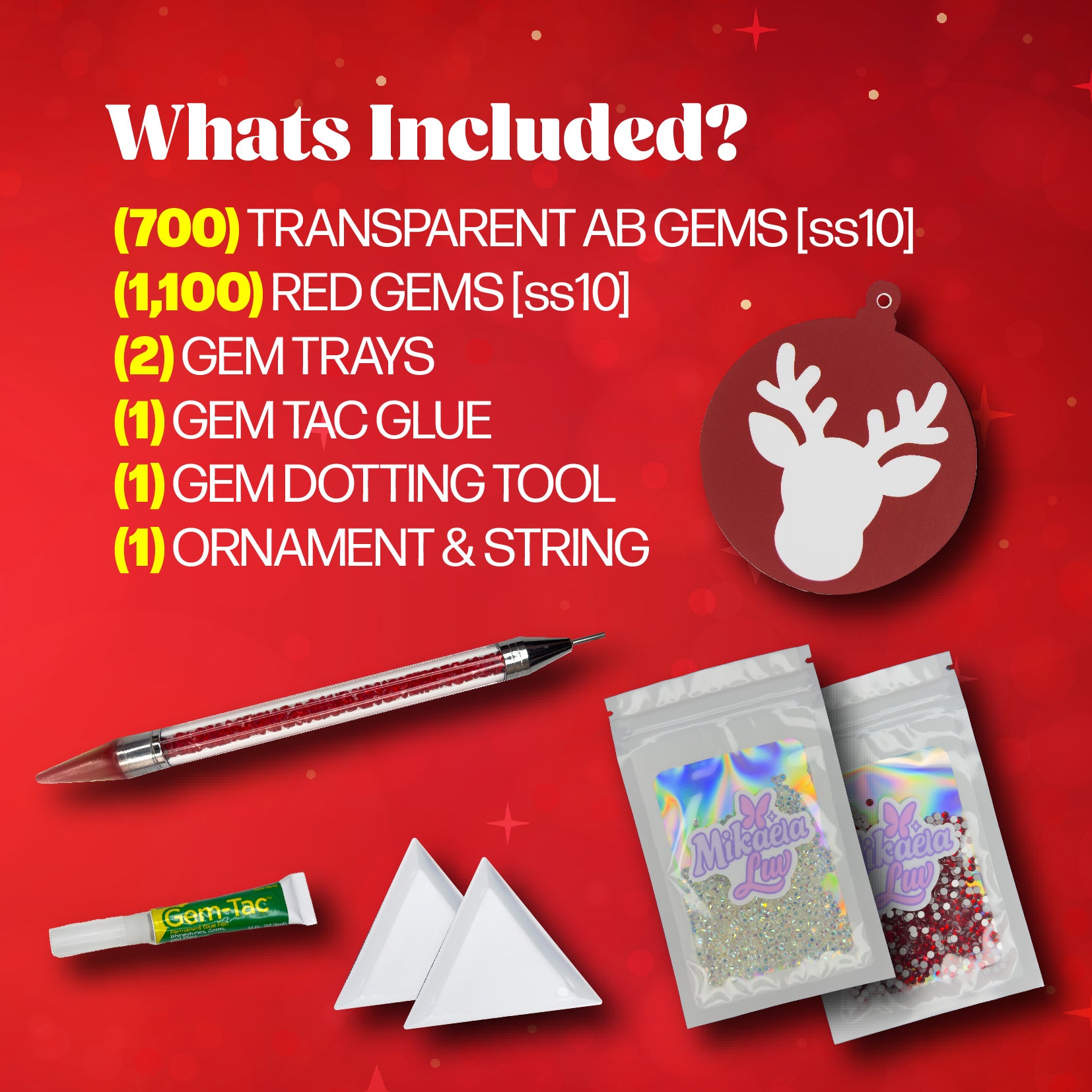 Reindeer Ornament Bedazzling Kit