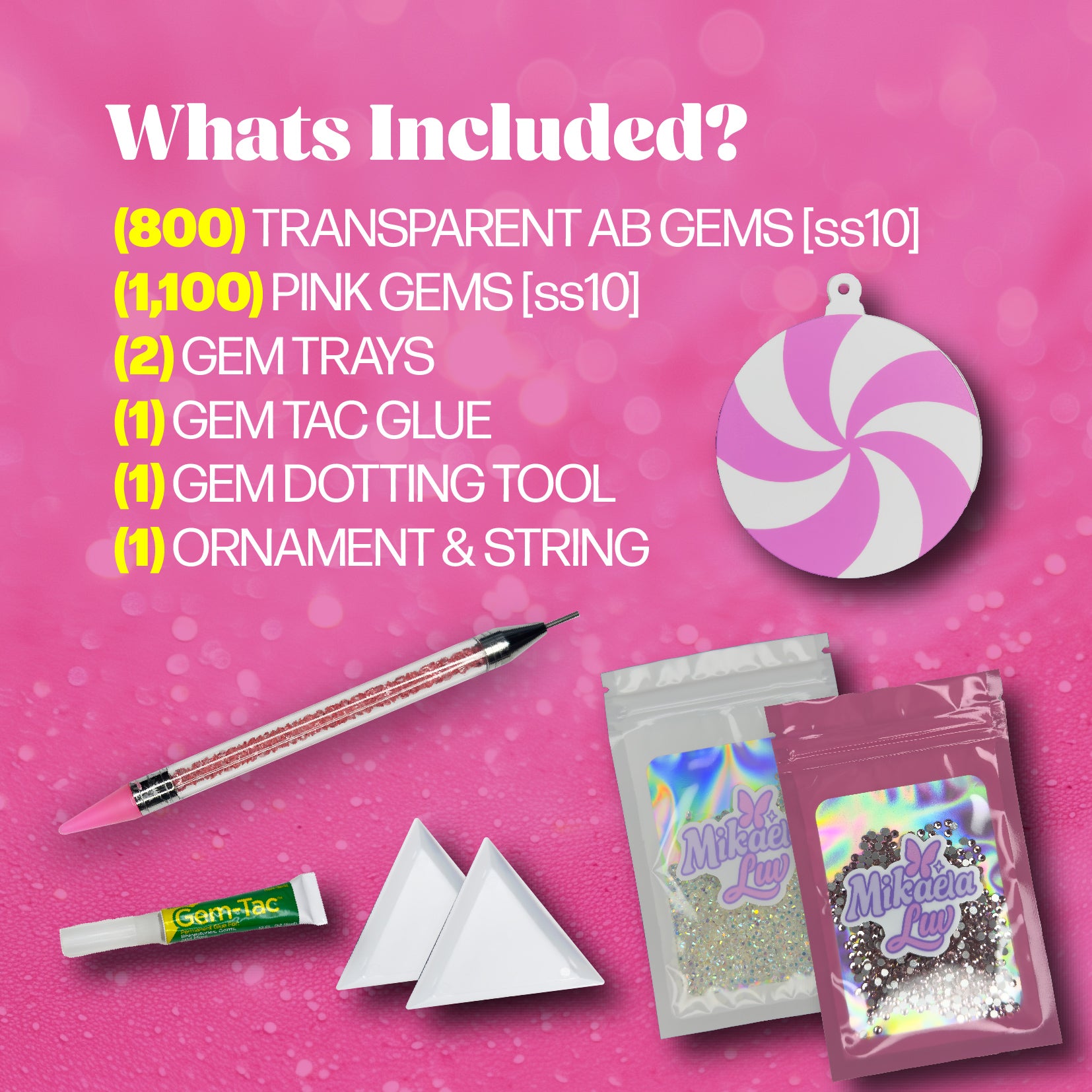 Pink Candy Ornament Bedazzling Kit