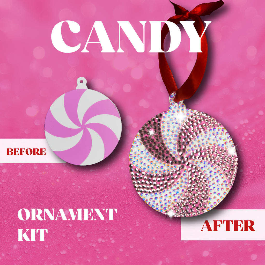 Pink Candy Ornament Bedazzling Kit