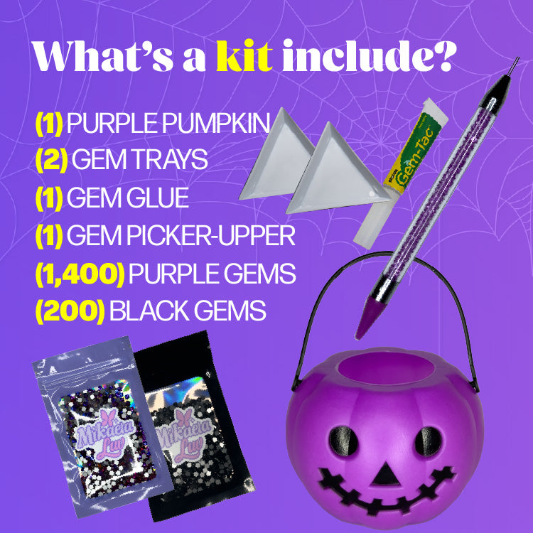 Mini Purple Pumpkin Bedazzling Kit