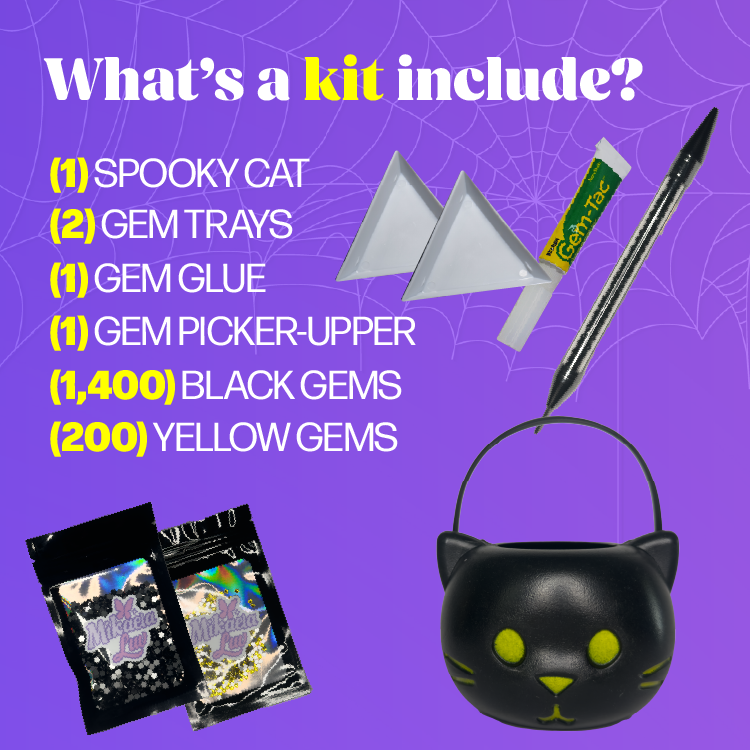 Mini Spooky Cat Bedazzling Kit