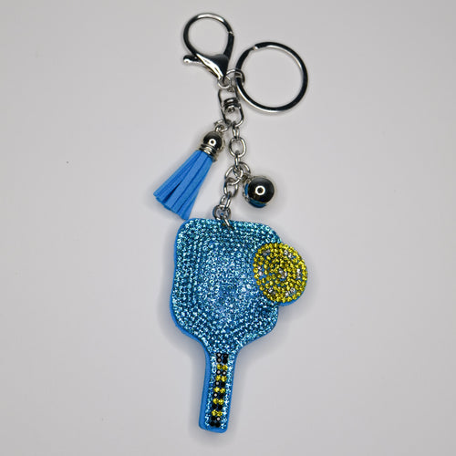 Bedazzled Pickleball Paddle Keychain image 1